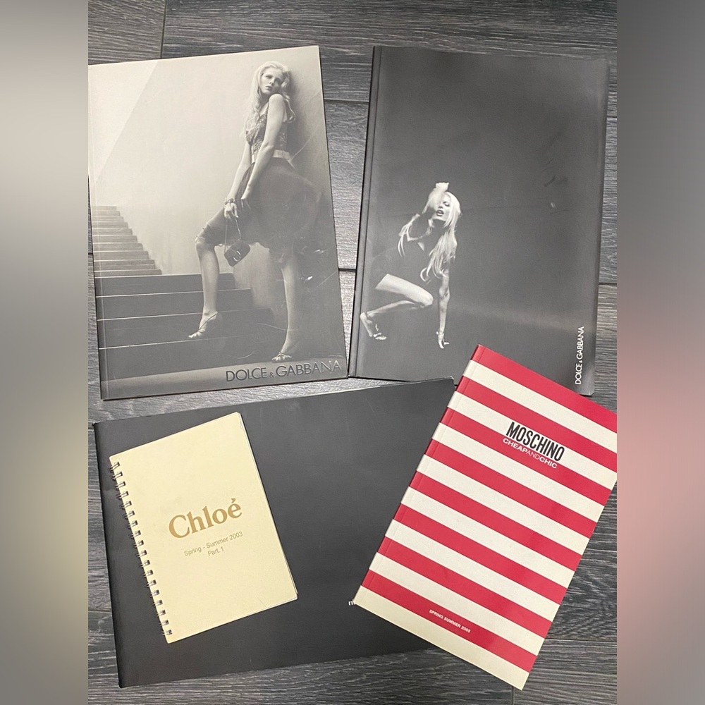 Dolce & Gabbana, Moschino, Narcisco Rodrigez early 2000s runway Booklets.